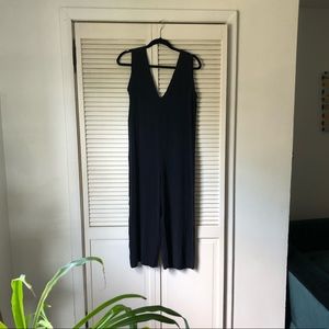 Elizabeth Suzann silk crepe navy Mara jumpsuit